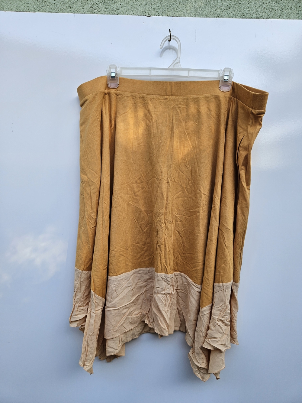 LOGO by Lori Goldstein Mustard Asymmetrical Hem Skirt Size 3x